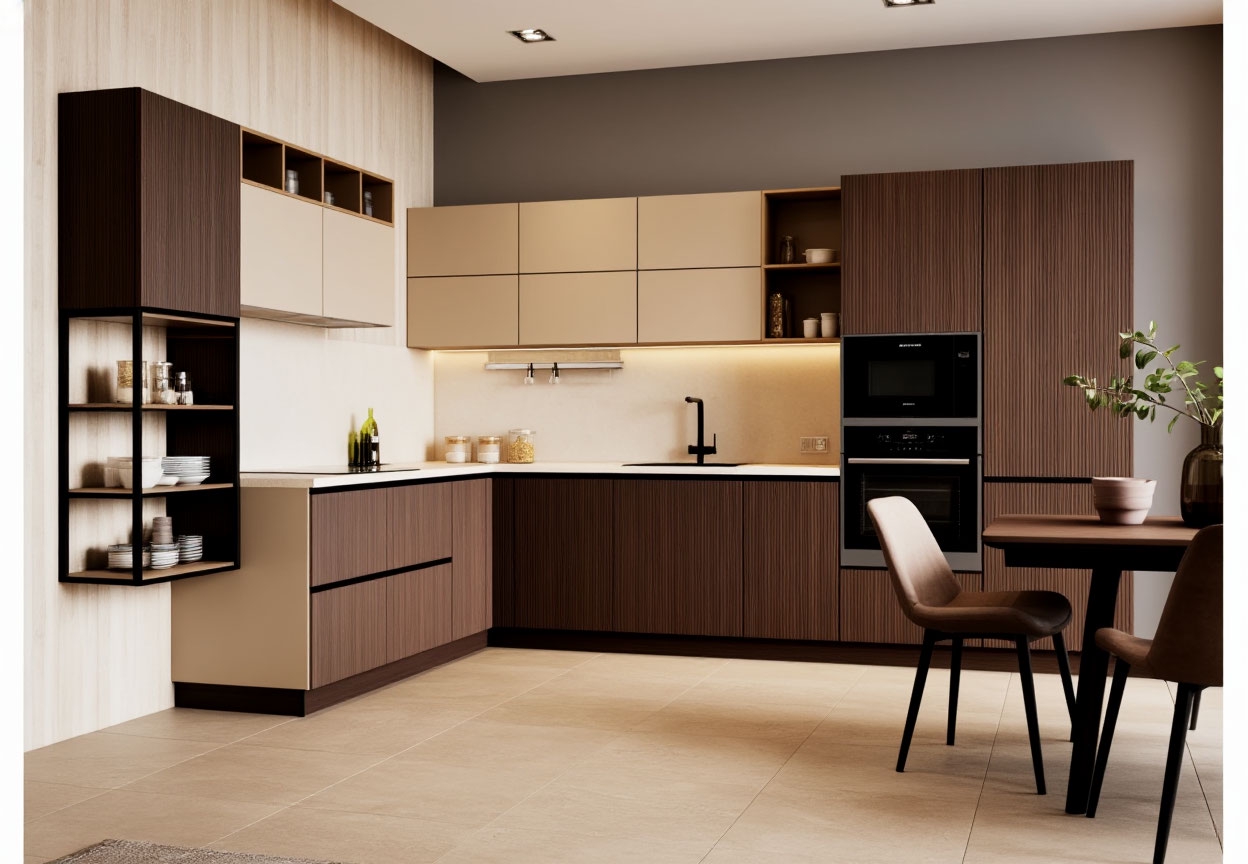 Угловая кухня в современном стиле